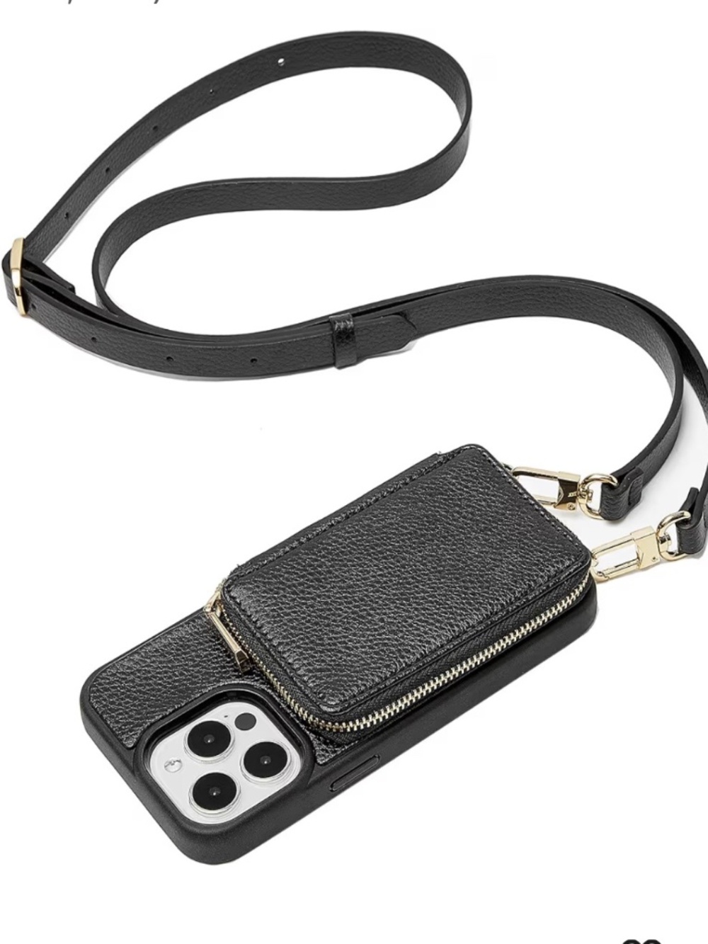 ZVE Crossbody Wallet Phone Case iPhone 13 Pro Black NIB, RFID